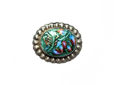 Lot 471 - An early to mid 20th century white metal enamel brooch
