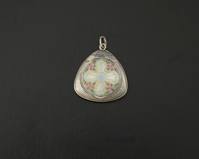 Lot 35 - Meyle & Meyer, a Jugendstil silver enamel floral locket pendant