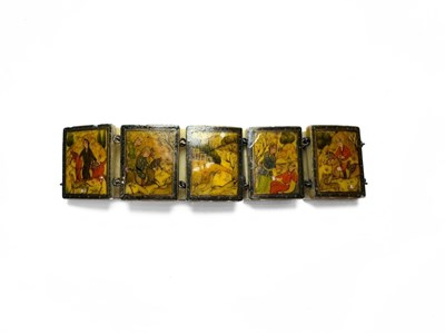 Lot 495 - An early 20th century Persian silver and bone bracelet
