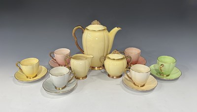 Lot 69 - A 1930's Carlton Ware gilt heightened, pastel...