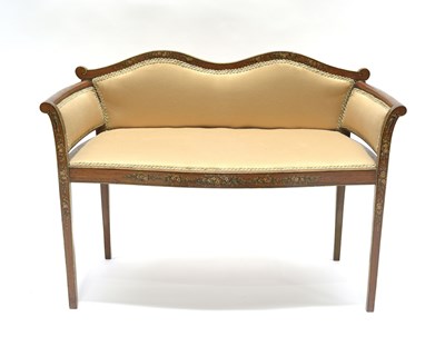 Lot 363 - An Edwardian satinwood window seat, circa 1910,...