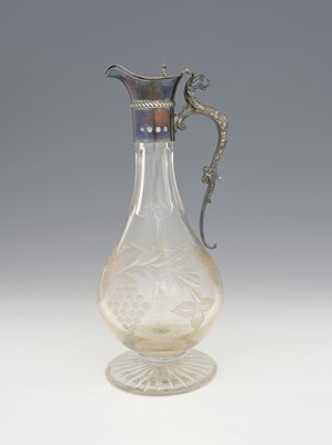 Lot 332 - An Elizabeth II silver-mounted glass claret...