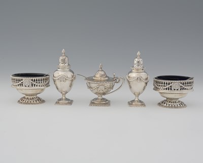 Lot 380 - A matched twentieth-century five-piece silver...