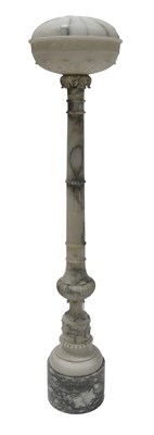 Lot 125 - A large alabaster floor standing lamp, circa...