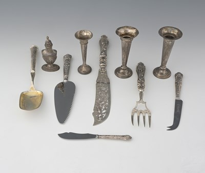 Lot 368 - A group of hallmarked silver and white metal...