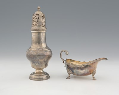 Lot 394 - A George VI silver caster, of baluster form,...