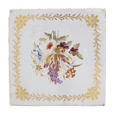 Lot 607 - An Eglish Delft polychrome enamelled and gilt...