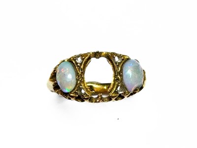 Lot 412 - An 18ct gold opal and diamond dress ring, AF