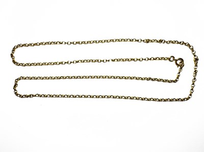 Lot 451 - A 9ct gold belcher-link chain necklace