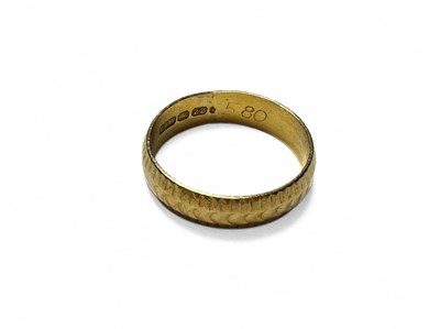 Lot 417 - A mid 20th century 22ct gold wedding band ring