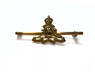 Lot 420 - A gold Royal Artillery brooch