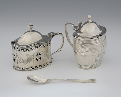 Lot 75 - Two silver mustard pots, to include a George...