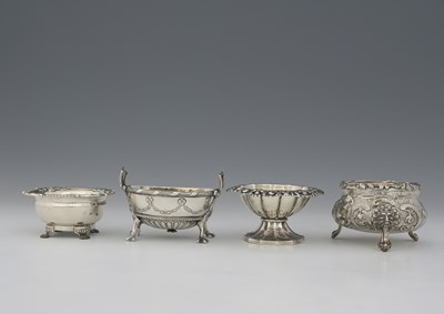 Lot 223 - Four nineteenth-century silver salts, to...