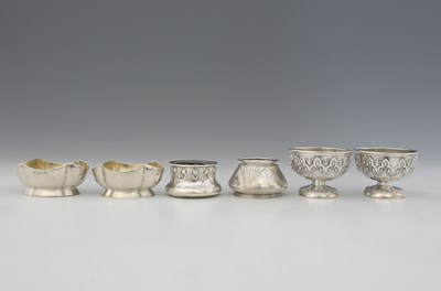 Lot 309 - Six English hallmarked silver salts, to...