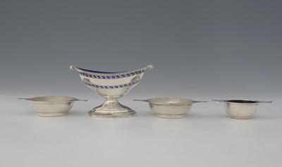 Lot 89 - Four twentieth-century hallmarked silver salts,...