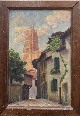 Lot 342 - An early 20th century oil on canvas street...