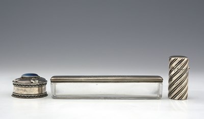 Lot 207 - A William IV silver-mounted toothbrush box,...