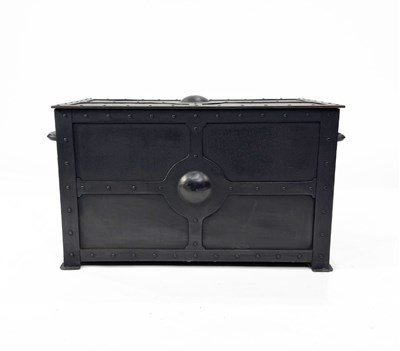 Lot 158 - An Arts and Crafts powder coated iron coal box,...