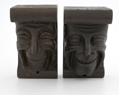 Lot 144 - A pair of Revivalist carved oak corbels, in...