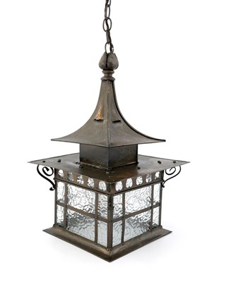 Lot 151 - A large Arts and Crafts glazed copper hall...