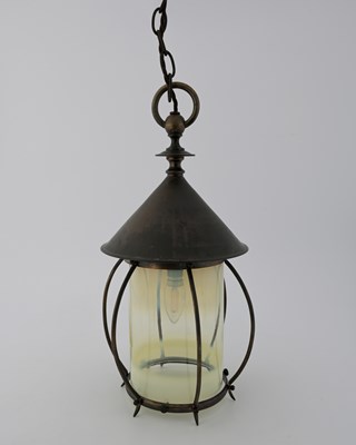 Lot 150 - A large Arts and Crafts copper hall lantern...