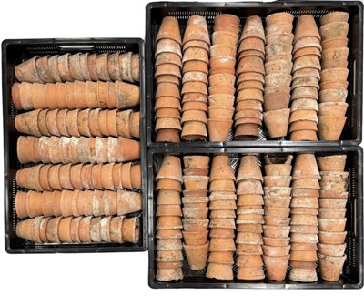 Lot 22 - A quantity of terracotta pots, average heights...