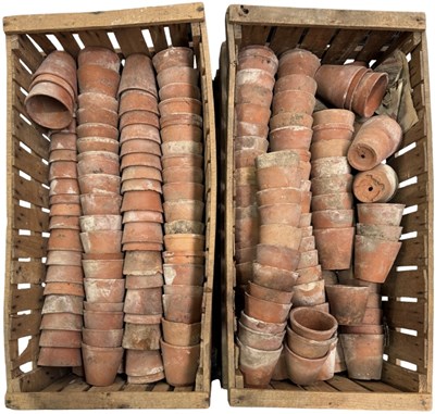Lot 20 - A quantity of terracotta pots, average heights...