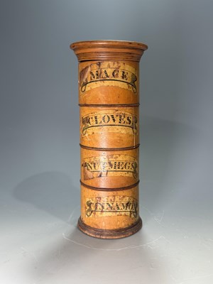 Lot 221 - A 19th century treen spice tower, four...