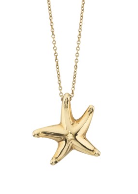 Lot 167 - Elsa Peretti for Tiffany & Co., an 18ct gold Starfish pendant, with chain