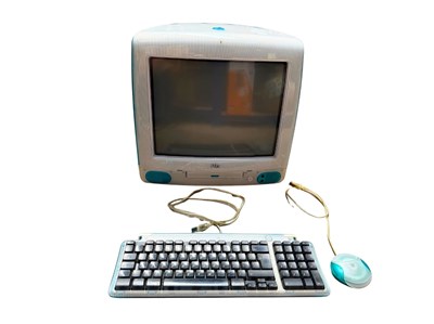 Lot 290 - Vintage Apple iMac G3 computer with keyboard...