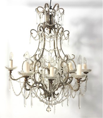 Lot 678 - A Genovese-style chandelier with iridescent...