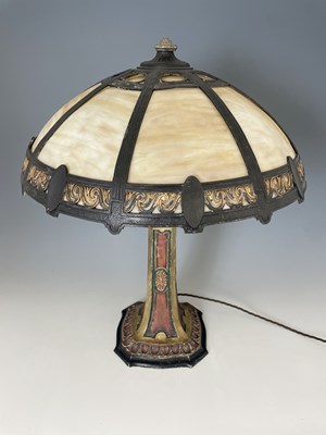 Lot 154 - An American Art Nouveau cold painted metal and...