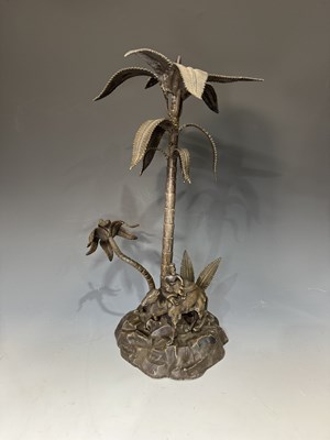 Lot 227 - A 19th century plated cast metal figural...