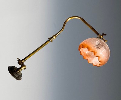 Lot 614 - A refurbished corner wall light, converted for...