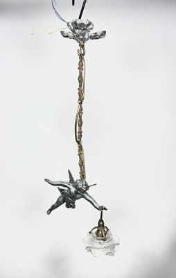 Lot 681 - A, possibly French, ceiling light in the form...