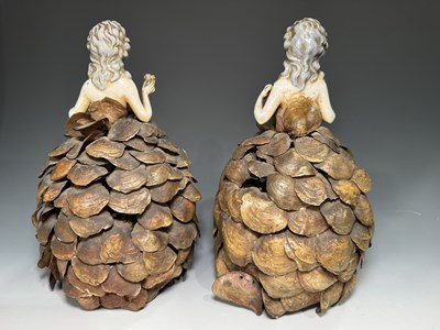 Lot 646 - A pair of figural table lamp shades, in the...