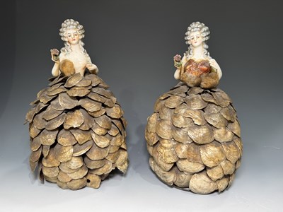 Lot 646 - A pair of figural table lamp shades, in the...