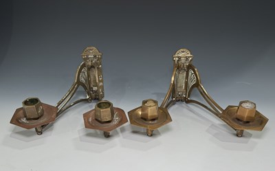Lot 230 - A pair of Secessionist-style brass piano or...