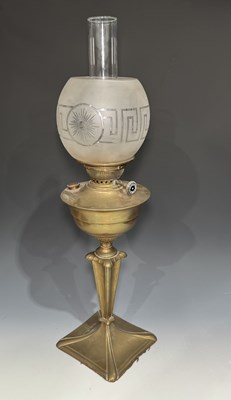 Lot 637 - A Victorian Young’s Steadyburn brass oil lamp...