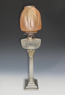 Lot 671 - A Victorian Messenger's oil lamp, silvered...