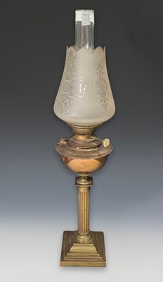 Lot 675 - A 19th century 'Lampe National' oil lamp,...