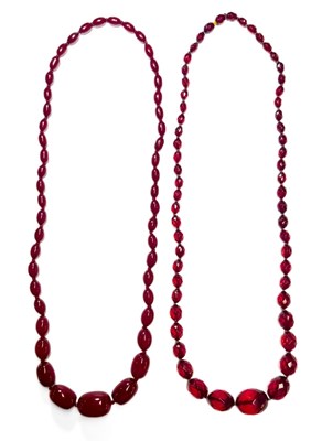 Lot 388 - A bakelite bead necklace and another bead necklace
