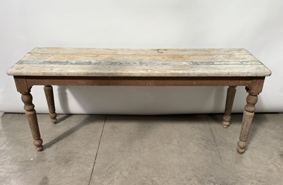 Lot 729 - A 19th century long pine kitchen side table or...