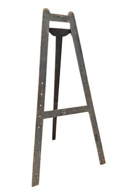 Lot 739 - A very large painted wooden easel, approximate...
