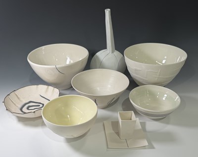 Lot 107 - A collection of studio pottery to include Taja...
