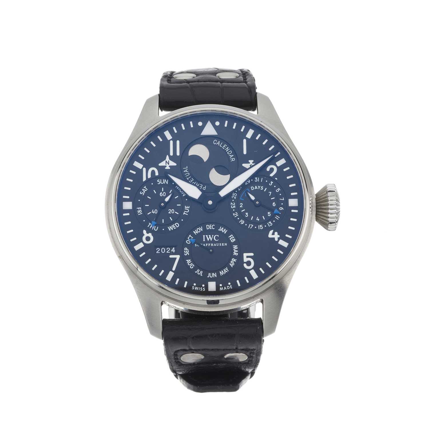 238 - IWC, a limited edition stainless steel Big Pilot Perpetual Calendar wrist watch