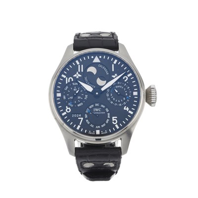 Lot 238 - IWC, a limited edition stainless steel Big Pilot Perpetual Calendar wrist watch