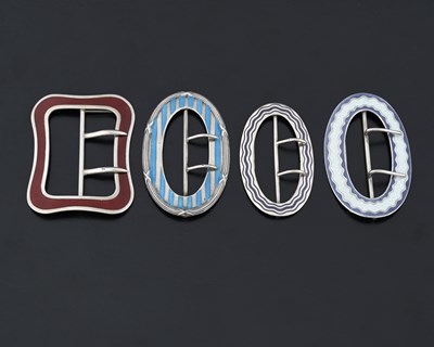 Lot 446 - Four early twentieth-century silver and enamel...