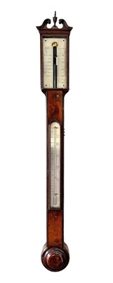Lot 711 - A Georgian mahogany stick barometer, marked...
