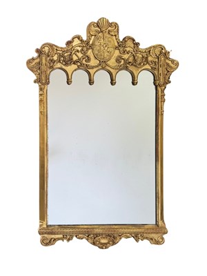 Lot 706 - A Queen Anne style mirror, water gilding over...